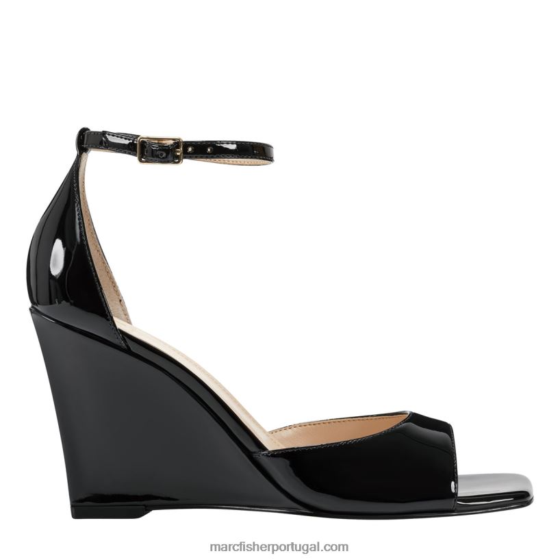 mulheres Marc Fisher sandália camira 62B08L225 patente negra