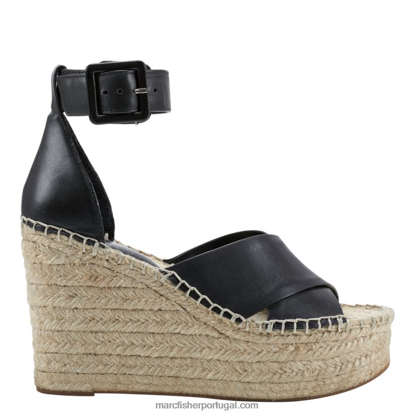 mulheres Marc Fisher sandália espadrille capaz 62B08L200 preto