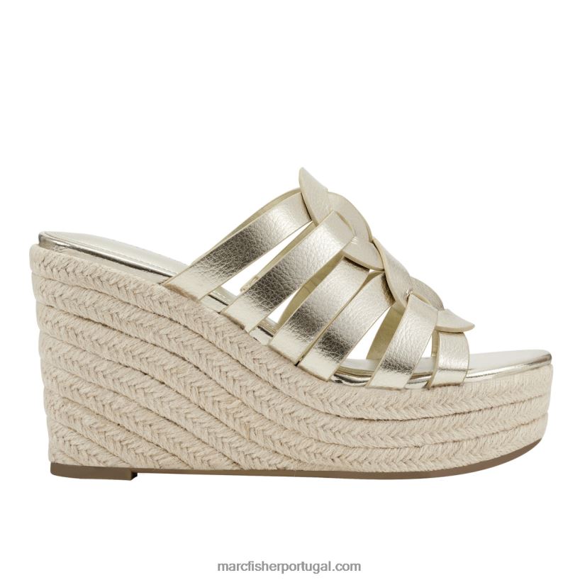 mulheres Marc Fisher sandália espadrille cazzie 62B08L246 ouro