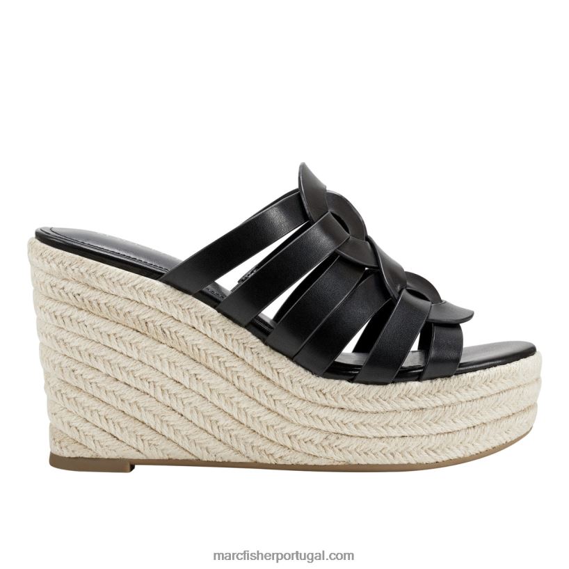mulheres Marc Fisher sandália espadrille cazzie 62B08L248 preto