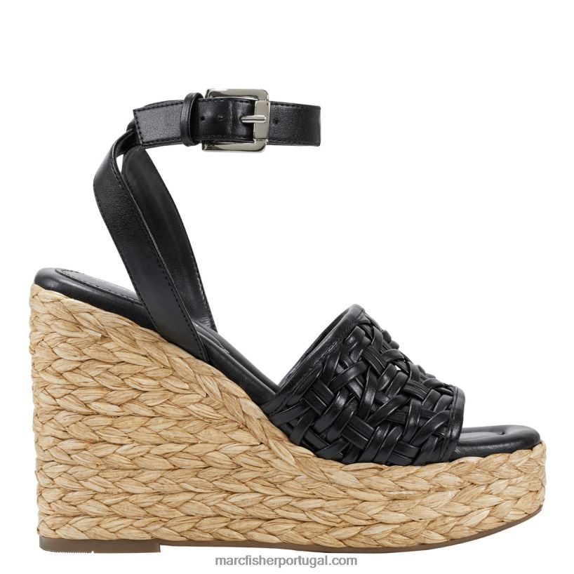 mulheres Marc Fisher sandália espadrille godina 62B08L243 preto