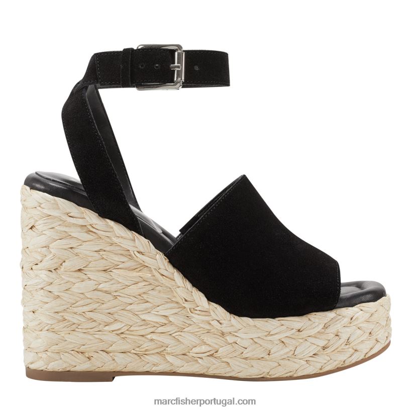 mulheres Marc Fisher sandália espadrille nelly 62B08L210 preto