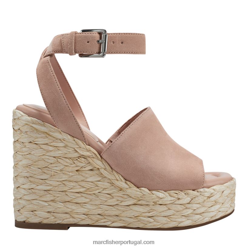 mulheres Marc Fisher sandália espadrille nelly 62B08L222 camurça rosa claro