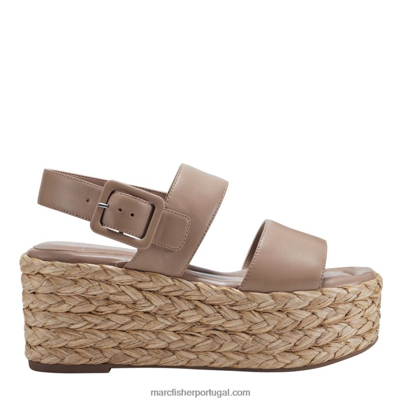 mulheres Marc Fisher sandália espadrille plataforma patryce 62B08L196 couro nu