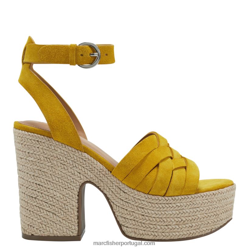 mulheres Marc Fisher sandália oaten espadrille com plataforma 62B08L251 amarelo