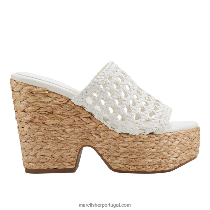 mulheres Marc Fisher sandália plataforma espadrille hollis 62B08L208 marfim