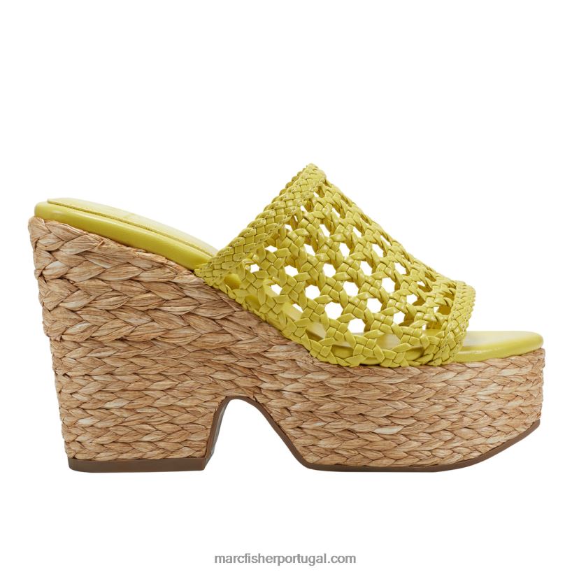 mulheres Marc Fisher sandália plataforma espadrille hollis 62B08L238 amarelo