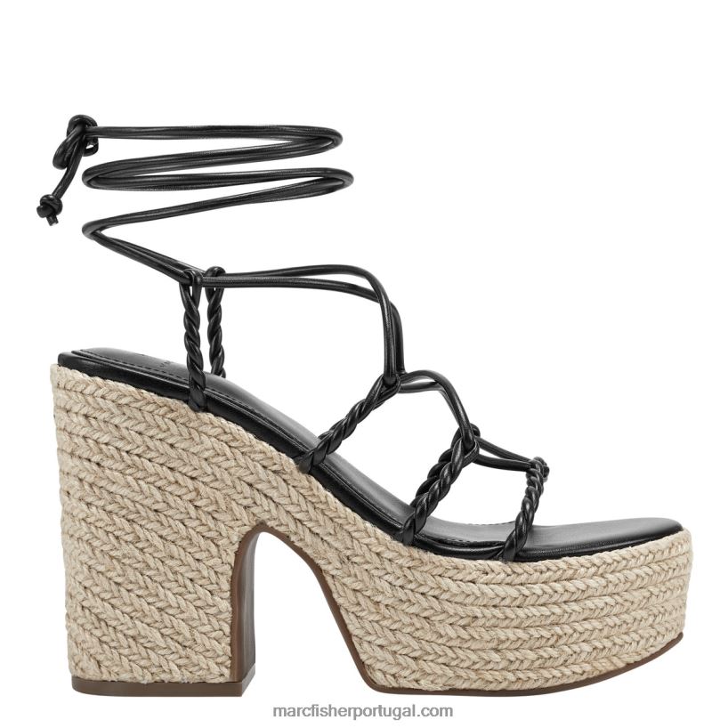 mulheres Marc Fisher sandália plataforma oliver espadrille 62B08L212 preto