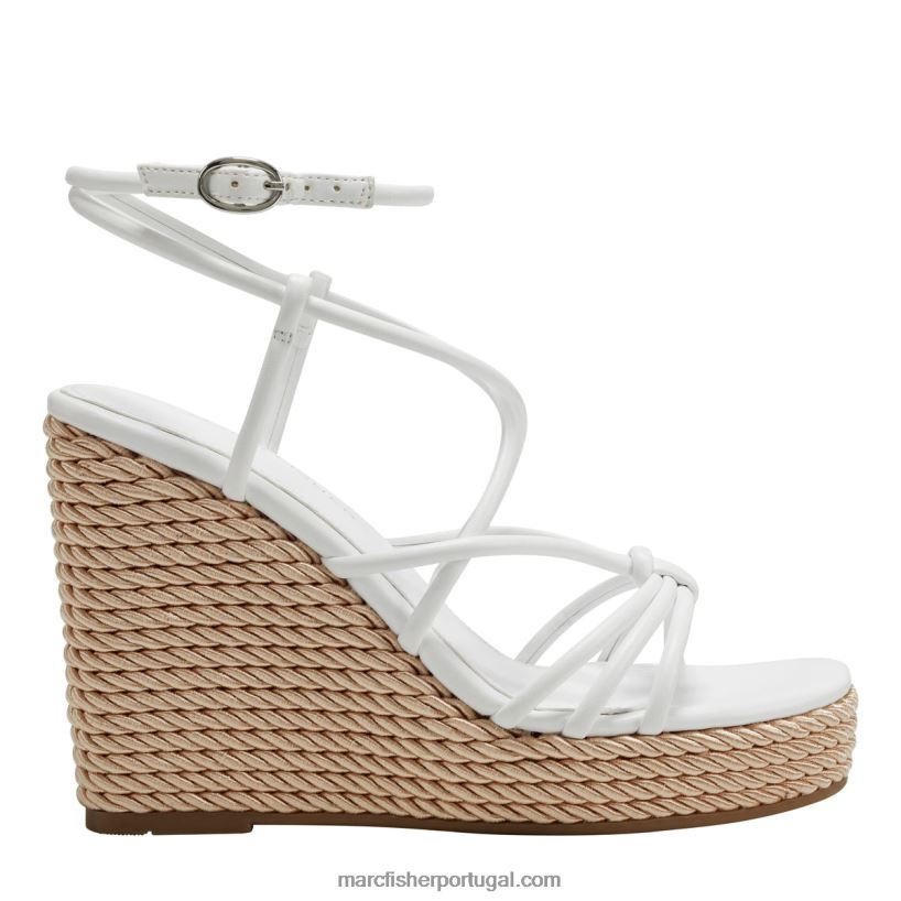 mulheres Marc Fisher zarah sandália espadrille com tiras 62B08L219 branco