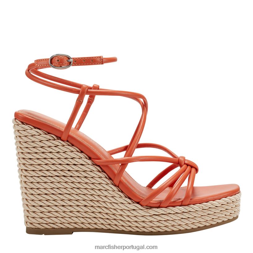 mulheres Marc Fisher zarah sandália espadrille com tiras 62B08L247 laranja tangerina