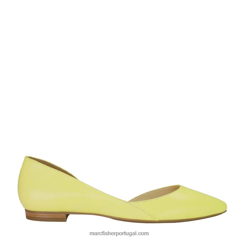 mulheres Marc Fisher ensolarado apartamento d'orsay 62B08L317 couro limão