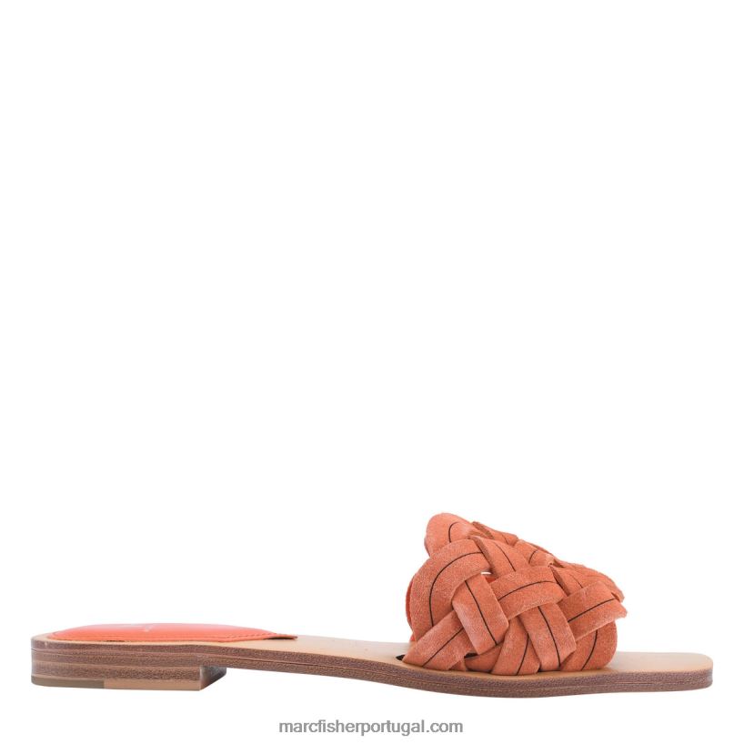 mulheres Marc Fisher rebecca slide plano 62B08L323 camurça vermelha