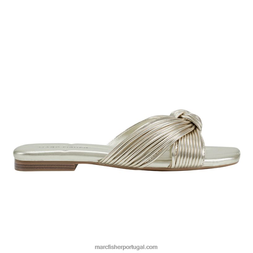 mulheres Marc Fisher sandália plana laury 62B08L302 ouro