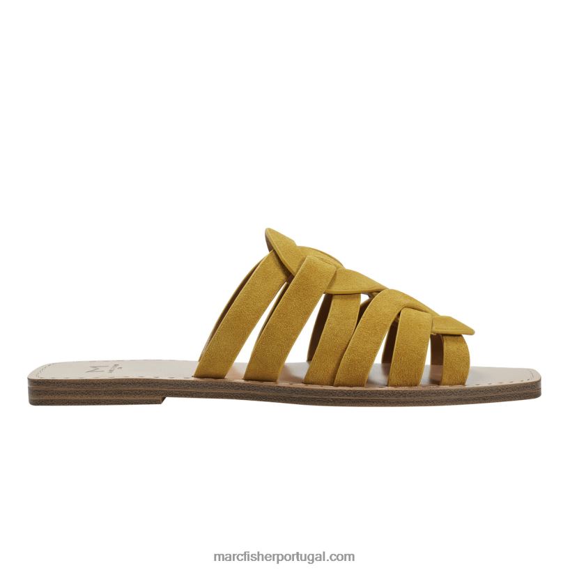 mulheres Marc Fisher sandália rasa kimiko 62B08L311 amarelo