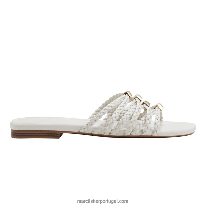 mulheres Marc Fisher sandália rasteira lelina 62B08L445 marfim