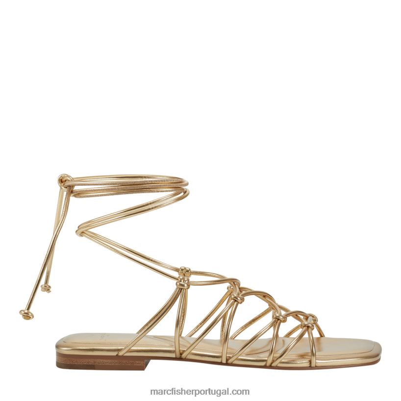 mulheres Marc Fisher sandália rasteira monnie 62B08L270 ouro