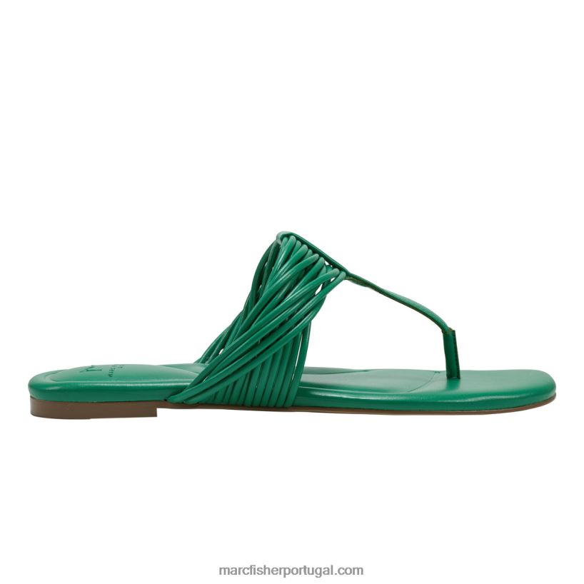 mulheres Marc Fisher sandália tanya plana 62B08L286 verde