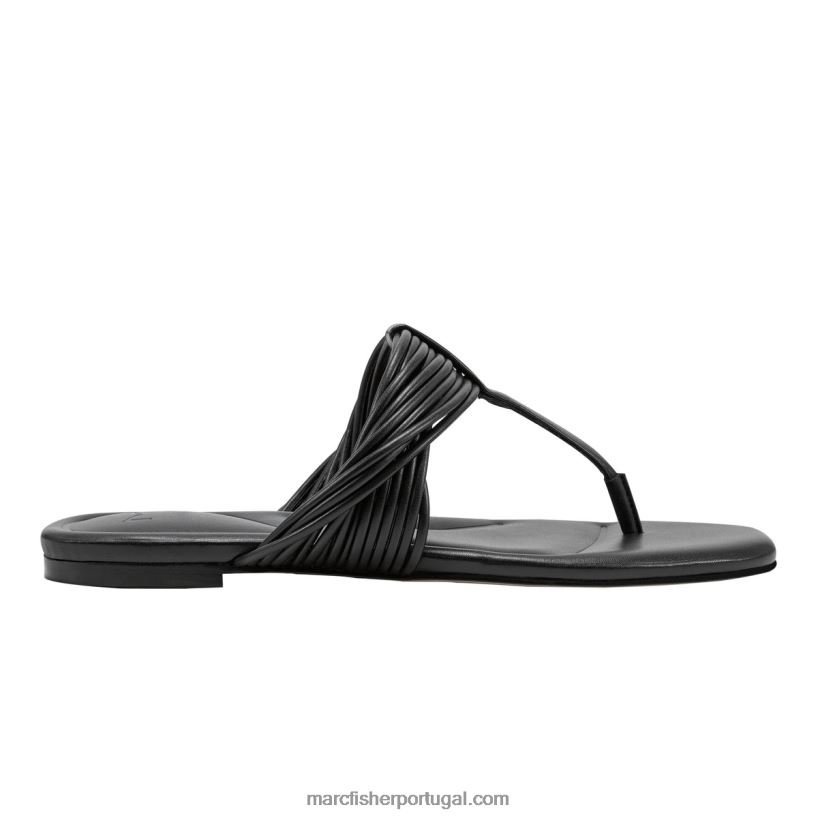 mulheres Marc Fisher sandália tanya plana 62B08L296 preto