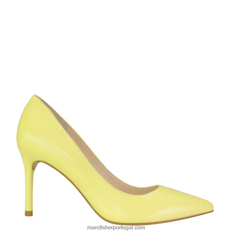 mulheres Marc Fisher bomba de dedo pontudo salley 62B08L664 couro amarelo