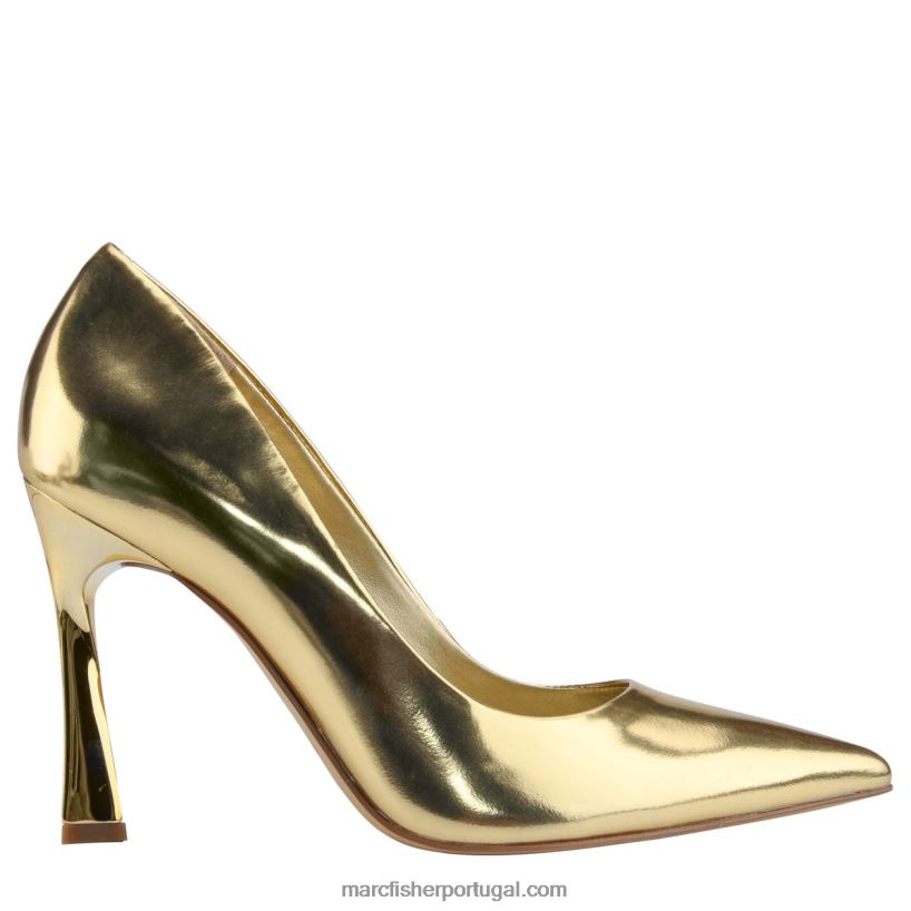 mulheres Marc Fisher bomba de salto atrevido 62B08L691 couro dourado