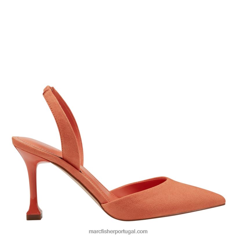mulheres Marc Fisher bomba hadya slingback 62B08L662 camurça laranja