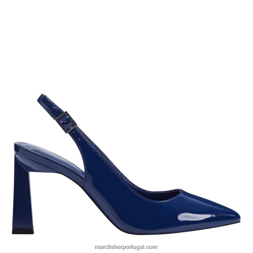 mulheres Marc Fisher bomba sannek slingback 62B08L618 patente azul francesa