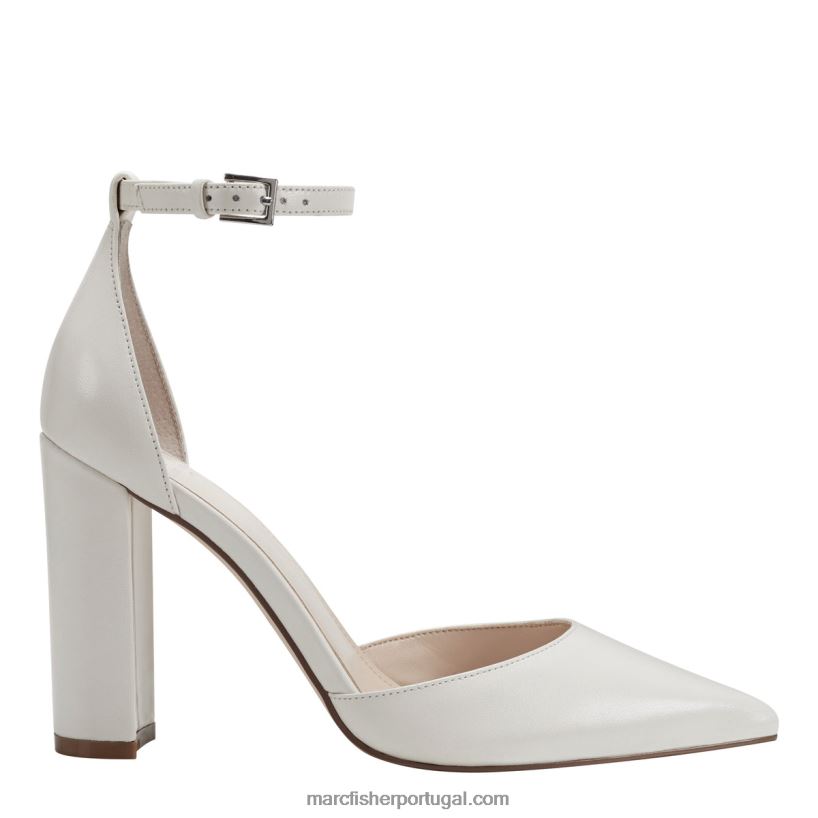 mulheres Marc Fisher calcanhar de tira de tornozelo arnette 62B08L342 couro creme novo
