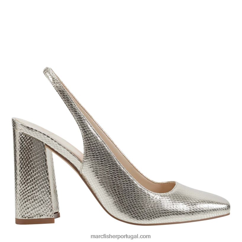 mulheres Marc Fisher salto onna 62B08L397 estampa de cobra dourada