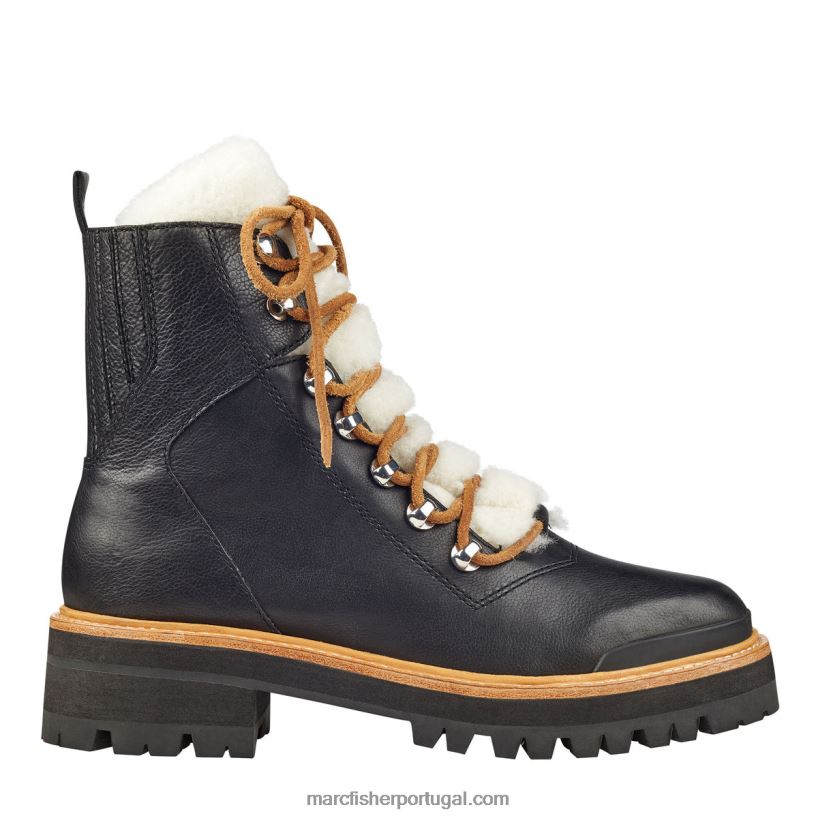 mulheres Marc Fisher bota Izzie lugsole 62B08L139 couro preto