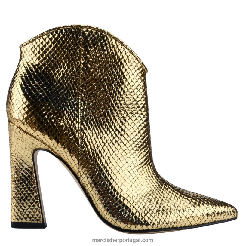 mulheres Marc Fisher bota de tornozelo masina 62B08L19 camurça cobra dourada