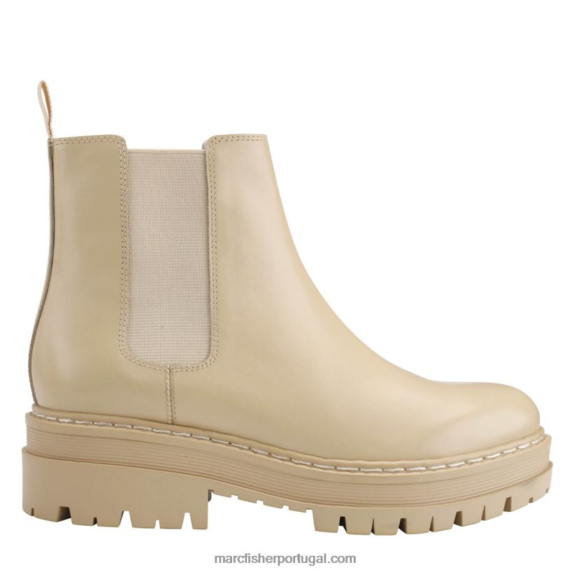 mulheres Marc Fisher botinha pirro chelsea lugsole no tornozelo 62B08L26 couro natural claro