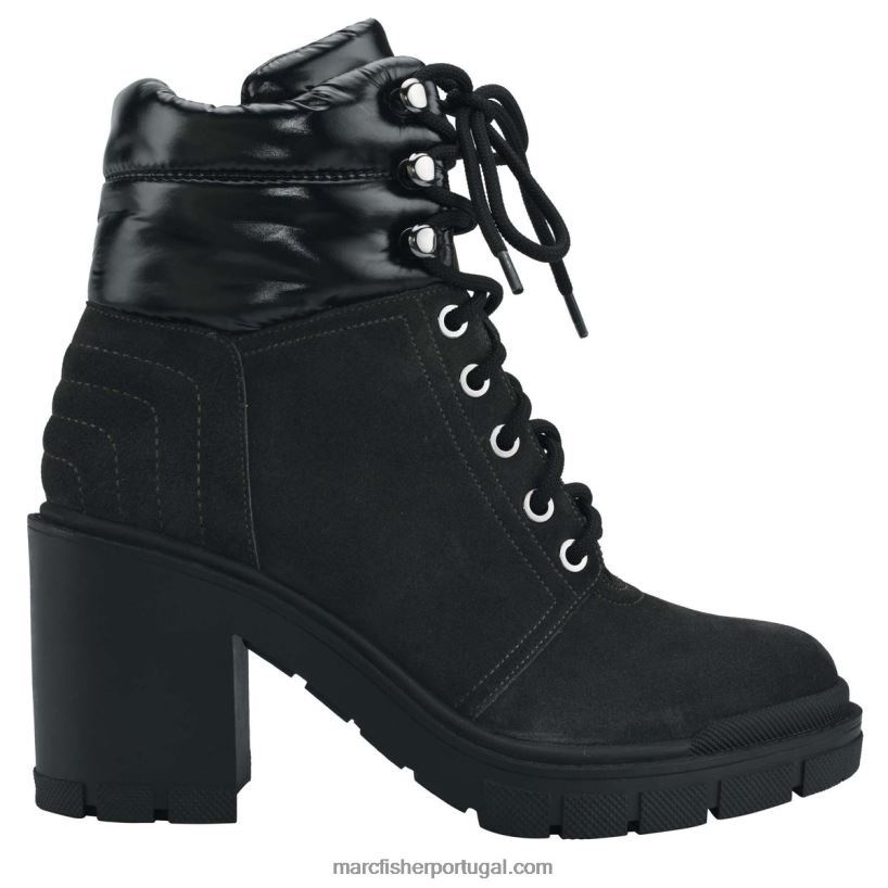 mulheres Marc Fisher Velima bota lugsole com cadarço 62B08L68 camurça/nylon cinza escuro