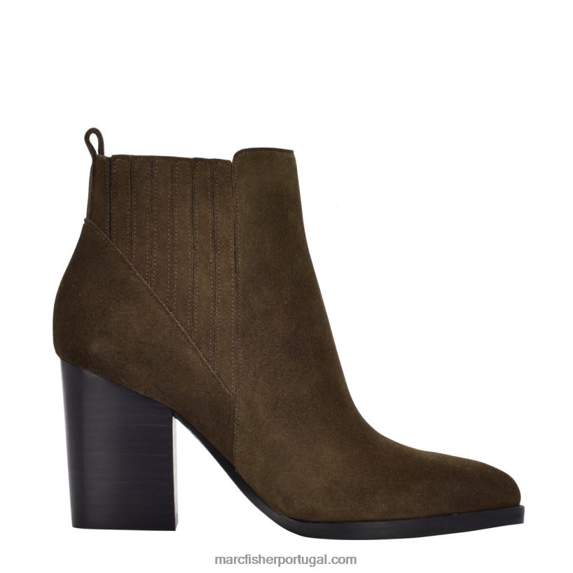 mulheres Marc Fisher bota bico fino alva 62B08L74 camurça verde-oliva