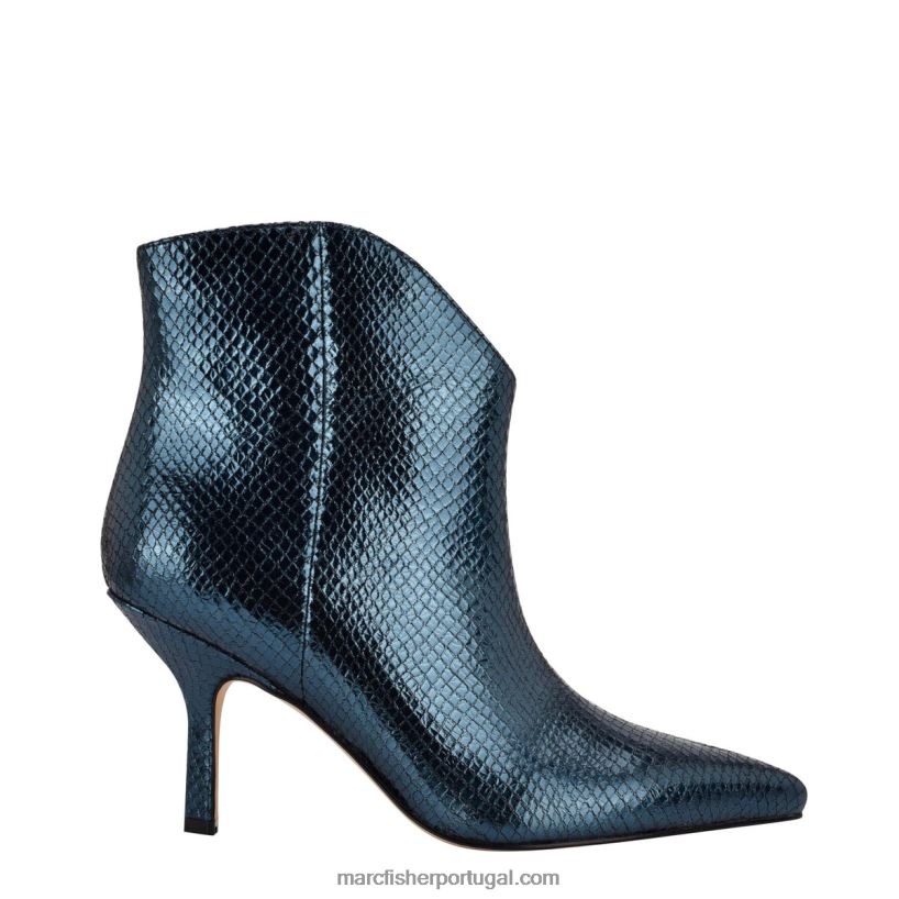 mulheres Marc Fisher bota bico fino haylian 62B08L93 couro estampado de cobra azul