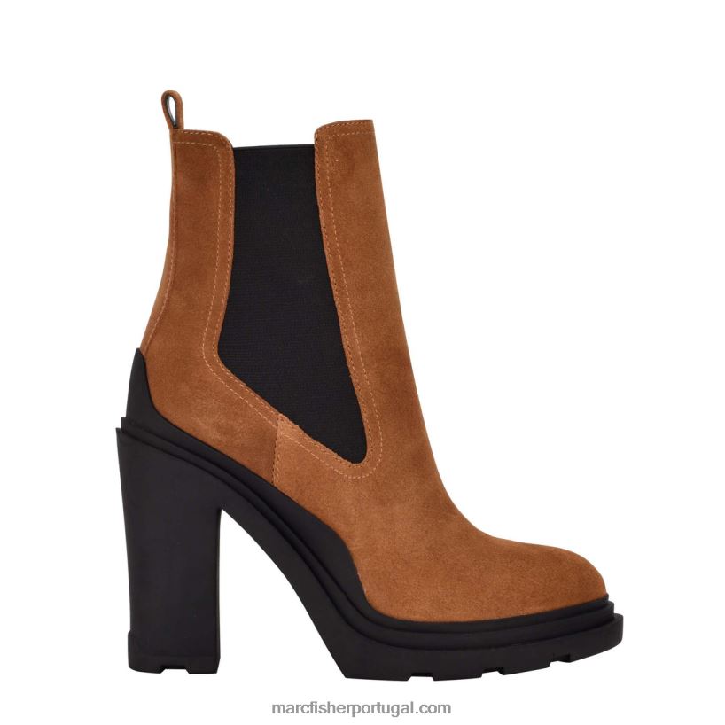 mulheres Marc Fisher bota chelsea salto ramio 62B08L78 camurça natural escura
