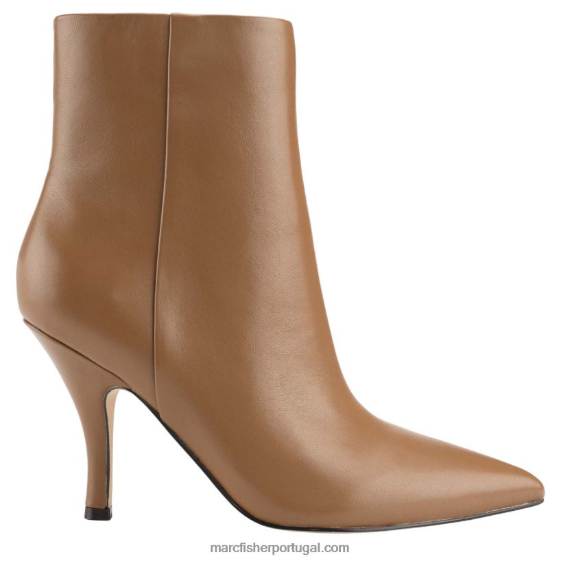 mulheres Marc Fisher bota de salto alto fergus 62B08L86 couro natural escuro