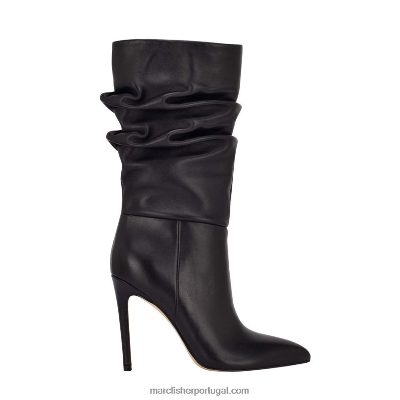 mulheres Marc Fisher bota de salto romy 62B08L176 couro preto