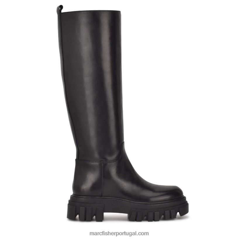 mulheres Marc Fisher bota malena 62B08L145 couro preto