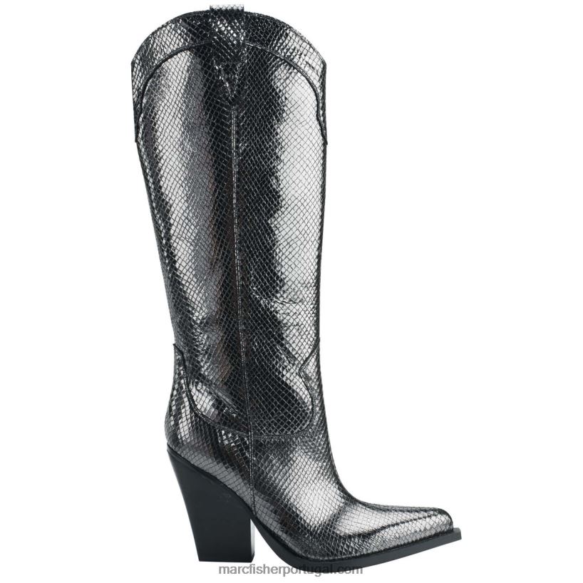 mulheres Marc Fisher bota nalita western 62B08L161 cobra de couro cinza escuro