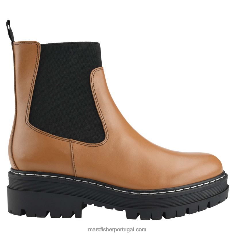 mulheres Marc Fisher bota patrick chelsea lugsole 62B08L80 couro natural médio