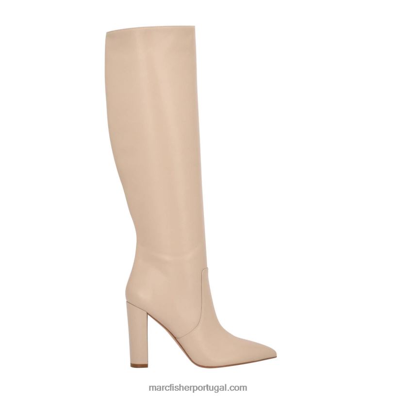 mulheres Marc Fisher bota salto giancarlo 62B08L166 couro bege
