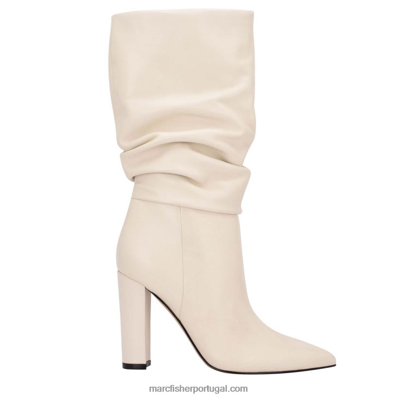 mulheres Marc Fisher bota salto gomer 62B08L183 couro creme chique