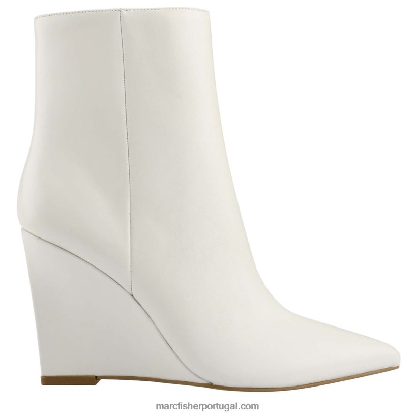 mulheres Marc Fisher botinha de cunha dayna 62B08L42 couro creme chique