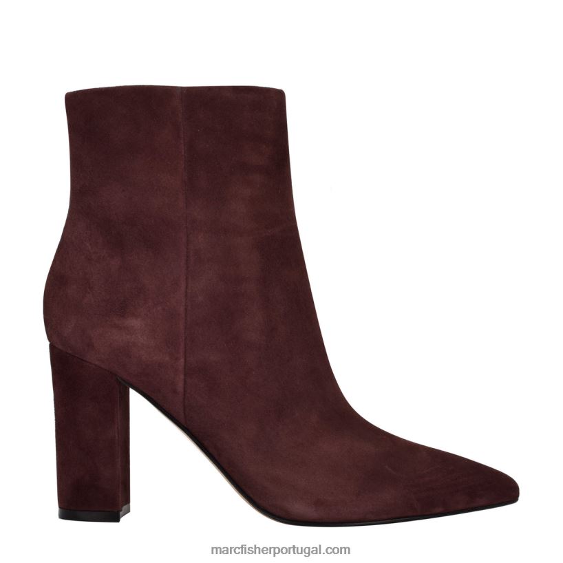mulheres Marc Fisher botinha de salto ulani 62B08L129 camurça vinho escuro