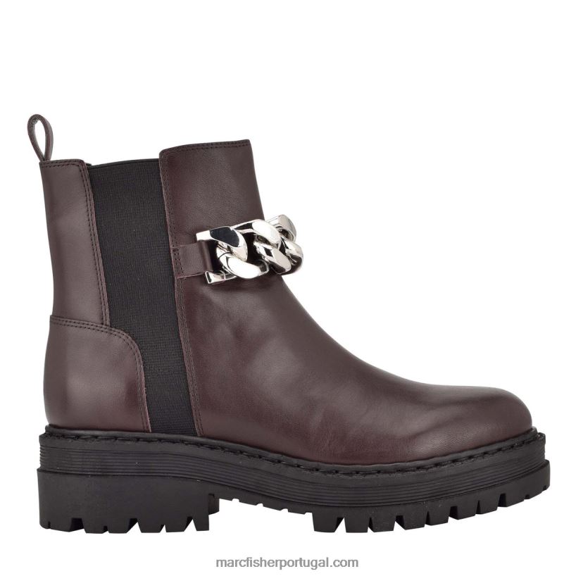 mulheres Marc Fisher botinha parrie lugsole 62B08L131 couro bordô