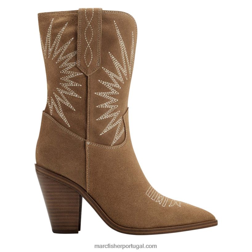 mulheres Marc Fisher botinha rogers western 62B08L51 camurça natural escura