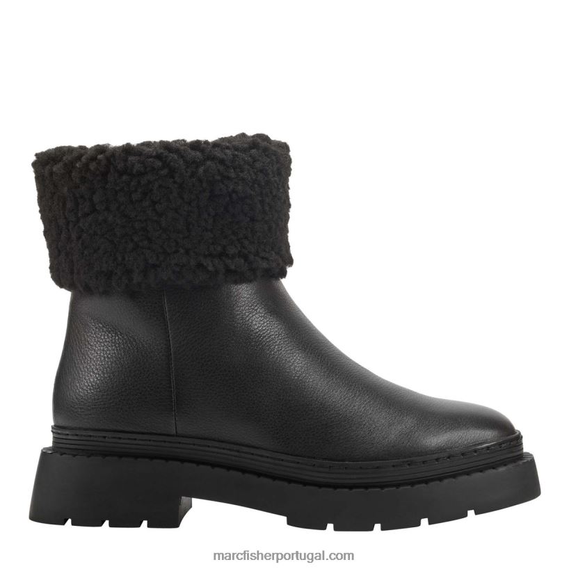 mulheres Marc Fisher botinha vina lugsole 62B08L46 couro preto