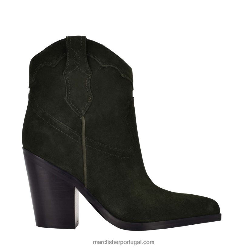 mulheres Marc Fisher gona western bootie 62B08L107 camurça verde escura