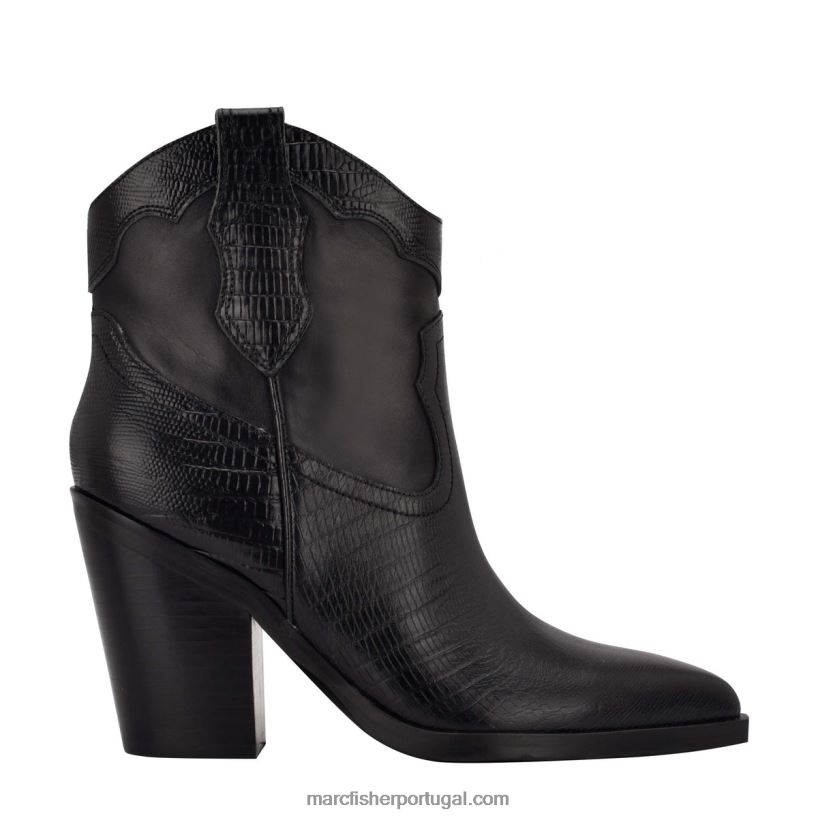 mulheres Marc Fisher gona western bootie 62B08L123 couro preto