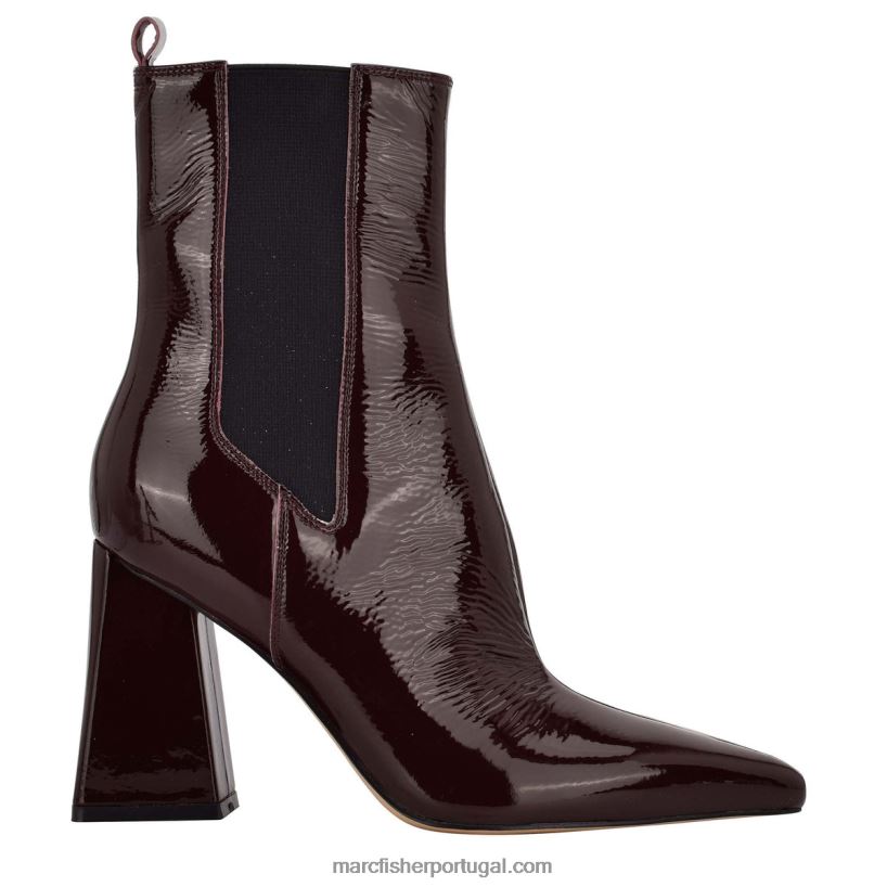 mulheres Marc Fisher kylynn chelsea botinha com salto 62B08L97 couro vermelho escuro